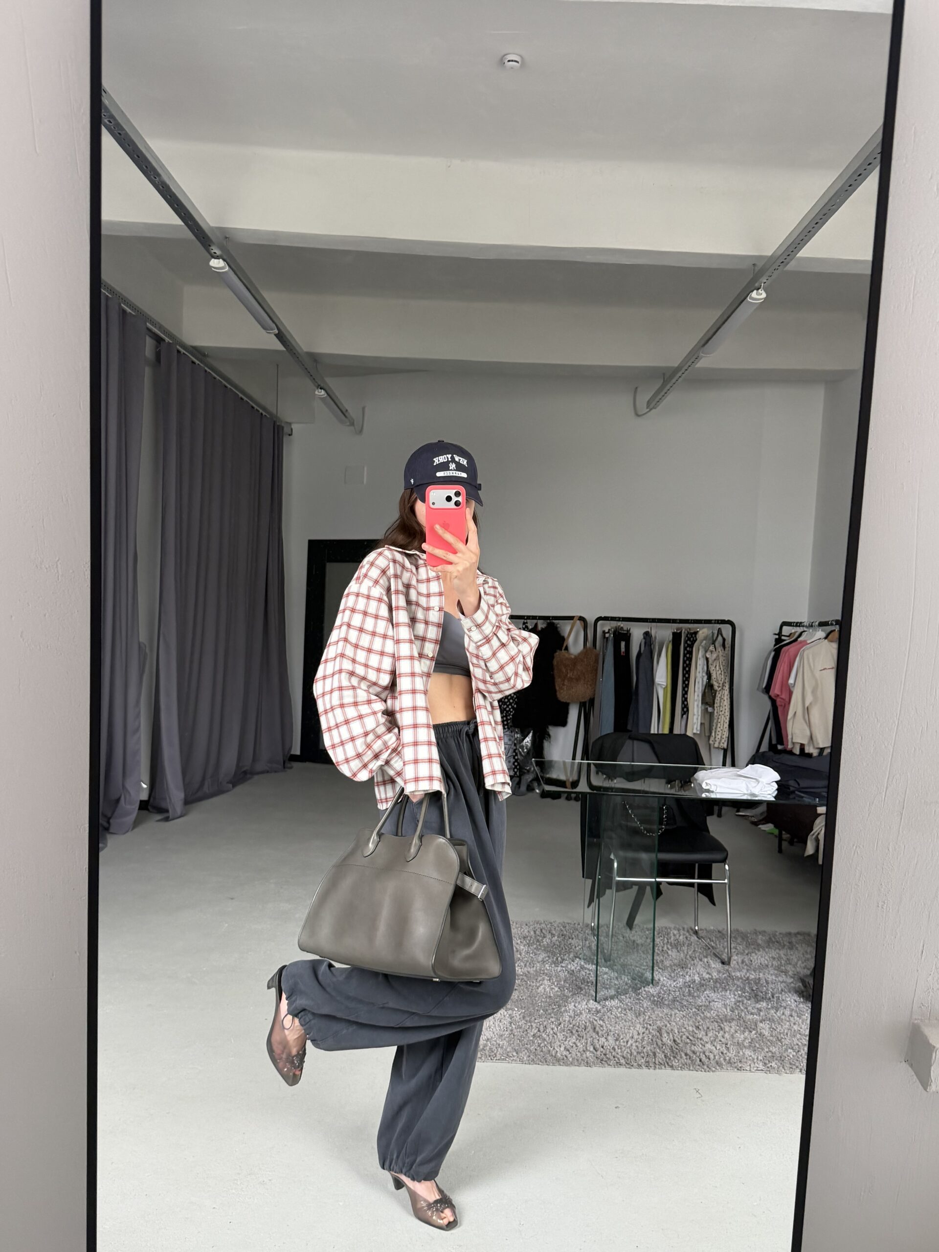 Shirt ''Boyfriend'' beige/red